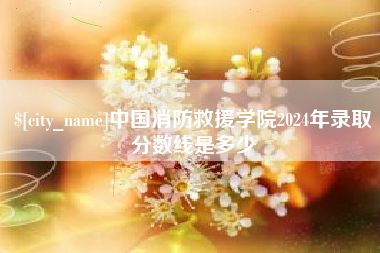 雅安中国消防救援学院2024年录取分数线是多少