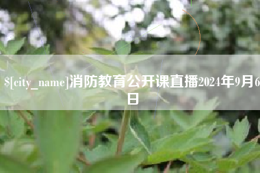 雅安消防教育公开课直播2024年9月6日