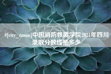 雅安中国消防救援学院2021年四川录取分数线是多少