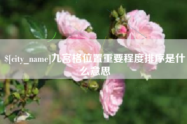雅安九宫格位置重要程度排序是什么意思