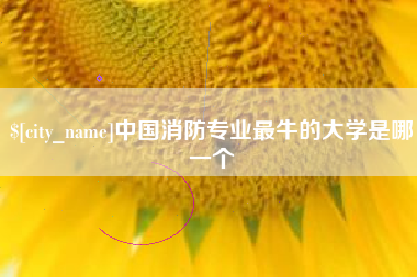 雅安中国消防专业最牛的大学是哪一个